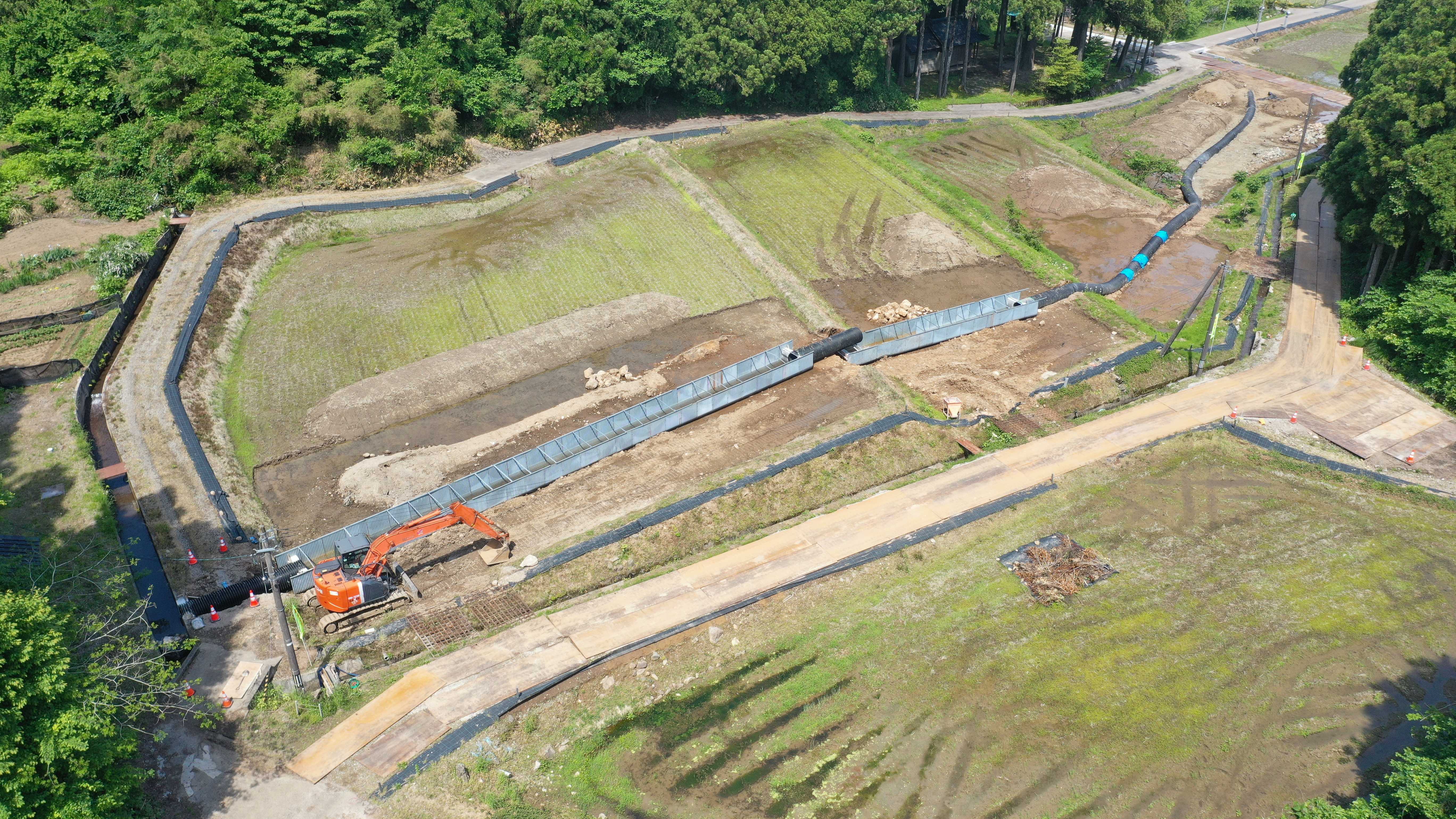 圃場整備工事 - 実際の工事現場